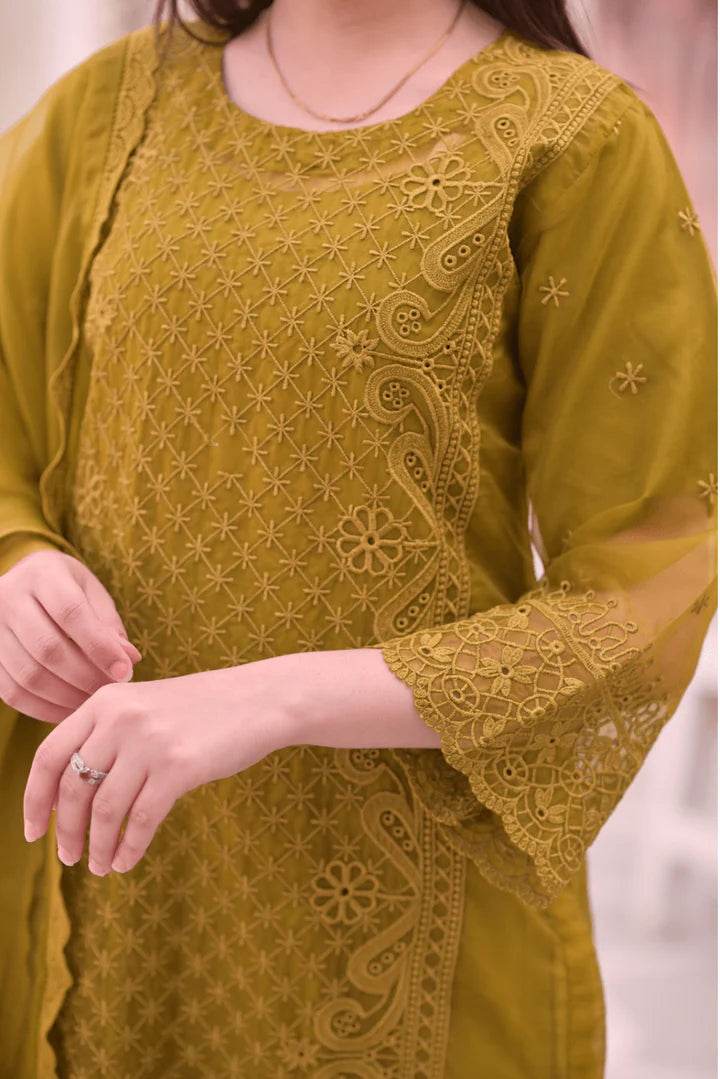 3pcs organza (Amal) - Insha wear